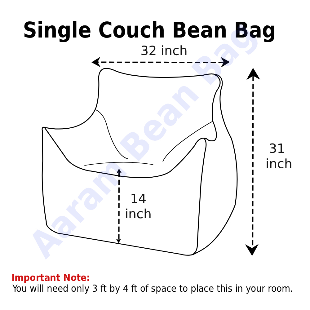 Faux Leather Single Couch Bean Bag – Brown