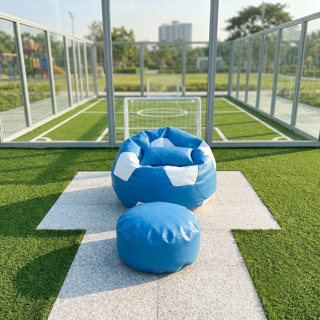 Faux Leather XxL Football Shape 3pcs Combo Bean Bag World Cup Edition- Skyblue/White (Argentina) - Relaxo Bean Bag Bangladesh Faux Leather XxL Football Shape 3pcs Combo Bean Bag World Cup Edition- Skyblue/White (Argentina) price in Bangladesh - Relaxo Bean Bag