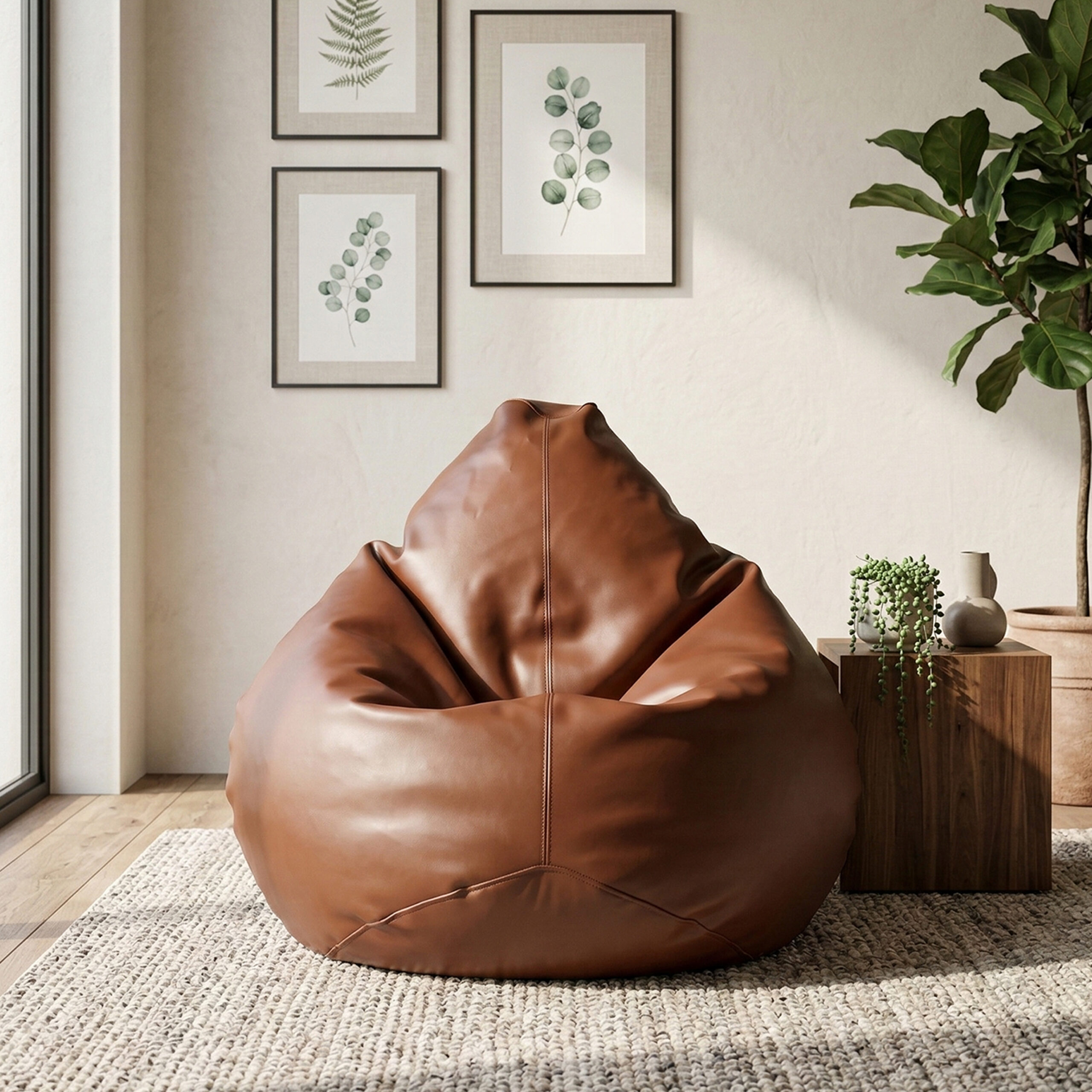 Faux Leather XxL Pear Shape Single Bean Bag – Coconut - Relaxo Bean Bag Bangladesh Faux Leather XxL Pear Shape Single Bean Bag – Coconut price in Bangladesh - Relaxo Bean Bag
