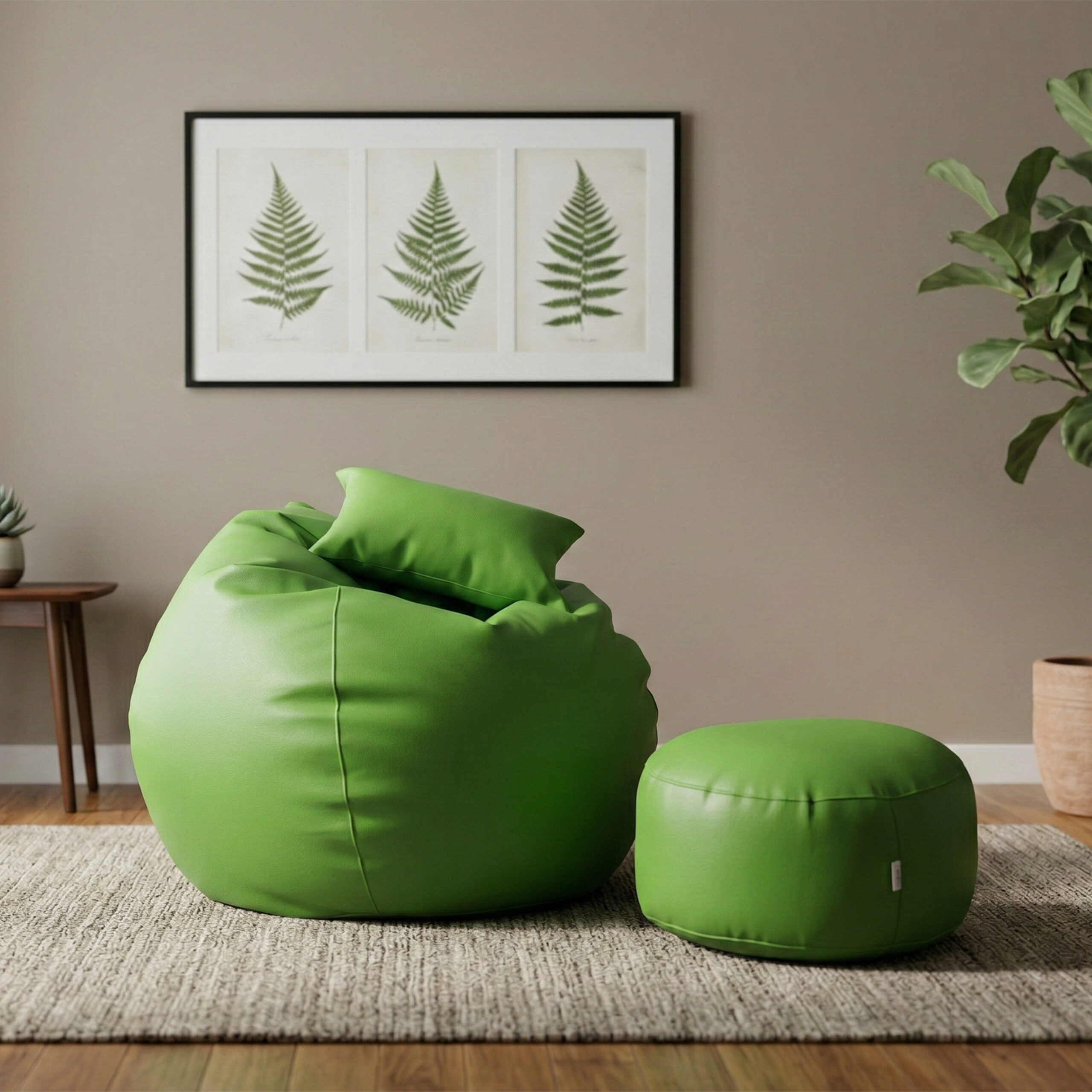 Faux Leather Xxl Pumpkin Shape 3pcs Combo Bean Bag – Green — Buy Online in Bangladesh at Relaxo Bean Bag
