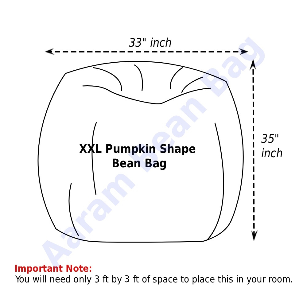 Faux Leather XxL Pumpkin Shape Single Bean Bag – Orange