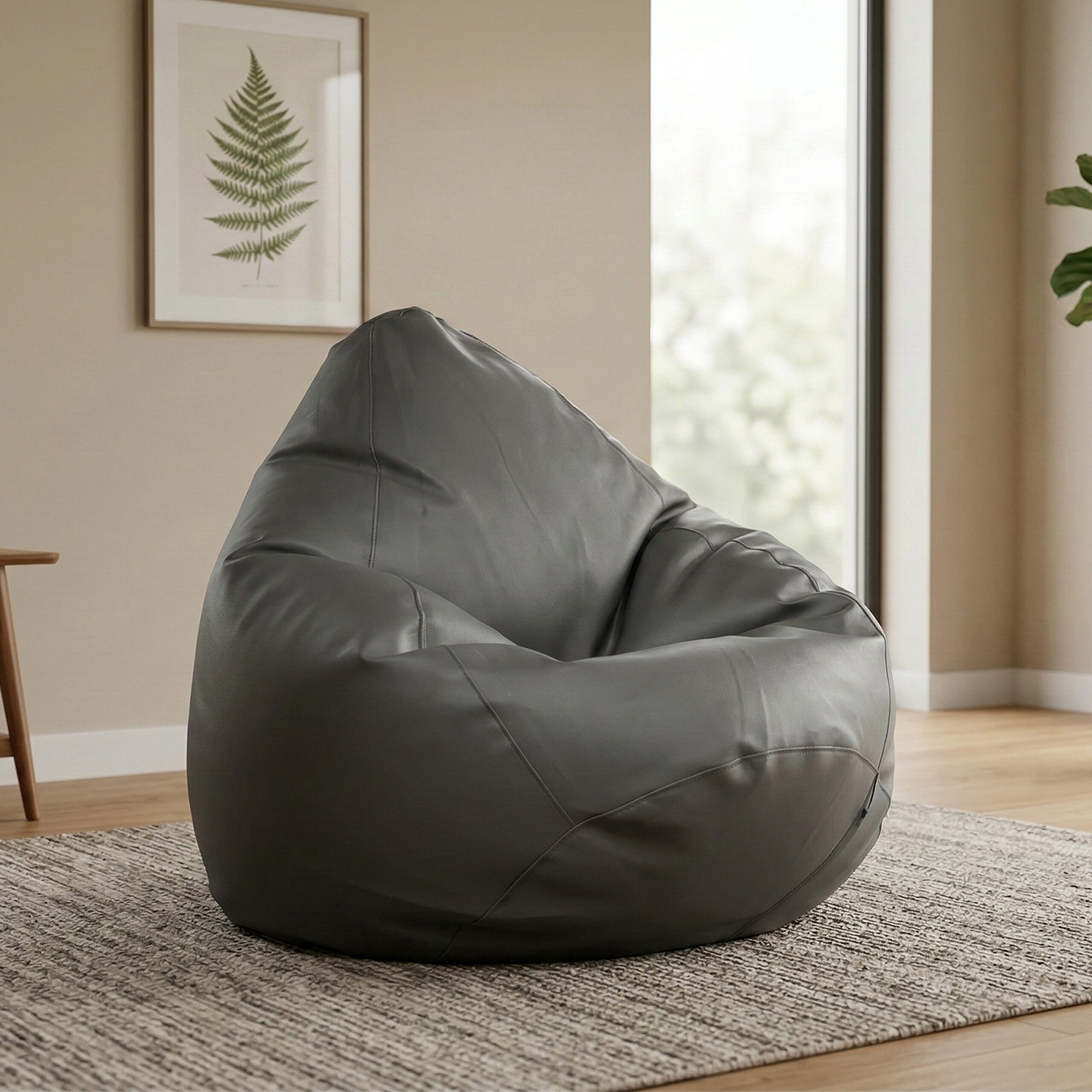 Faux Leather XxxL Pear Shape Single Bean Bag – Ash
