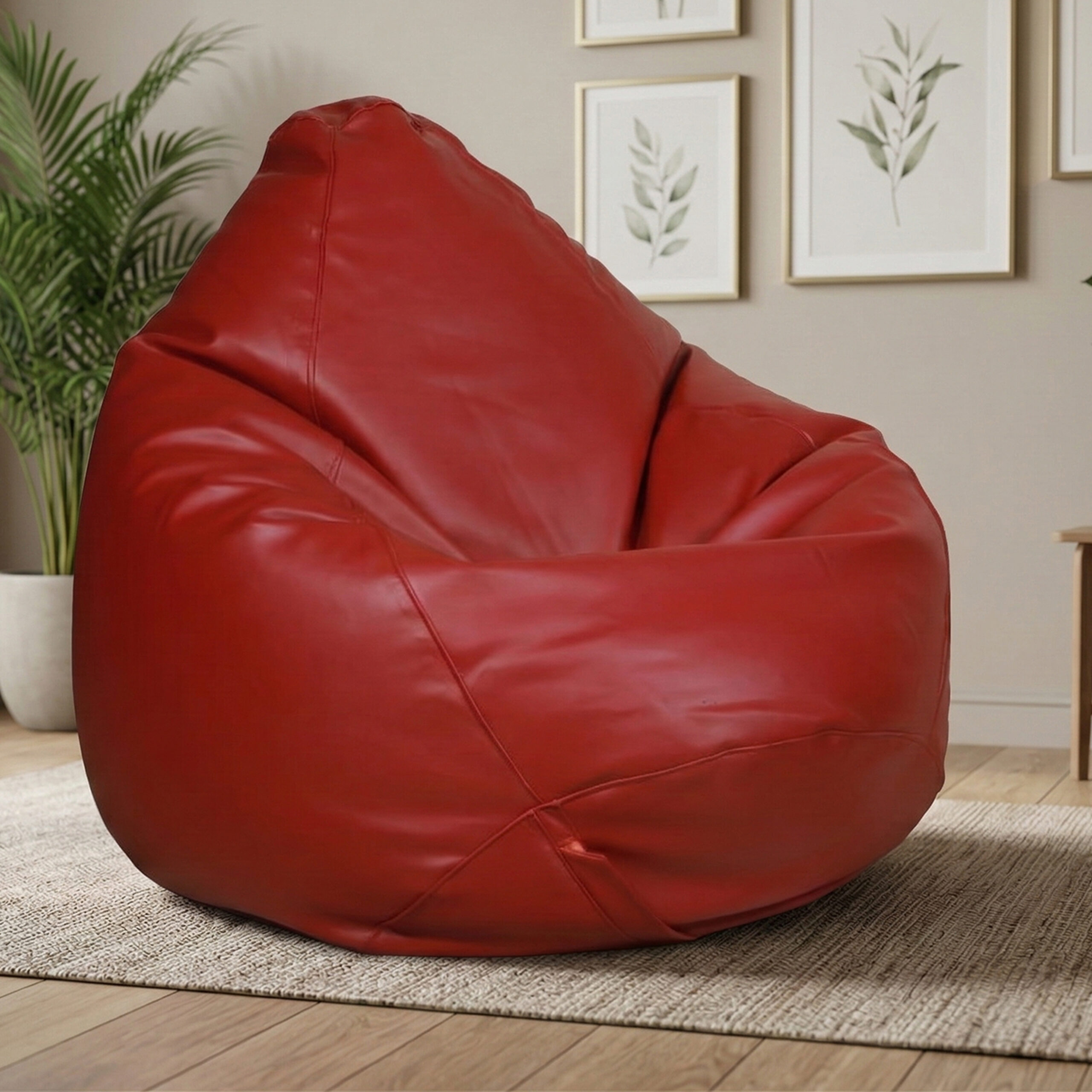Faux Leather XxxL Pear Shape Single Bean Bag – Maroon