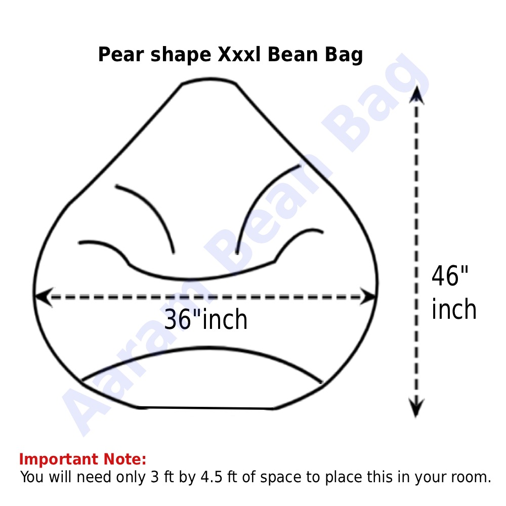 Faux Leather XxxL Pear Shape Single Bean Bag – Navy Blue