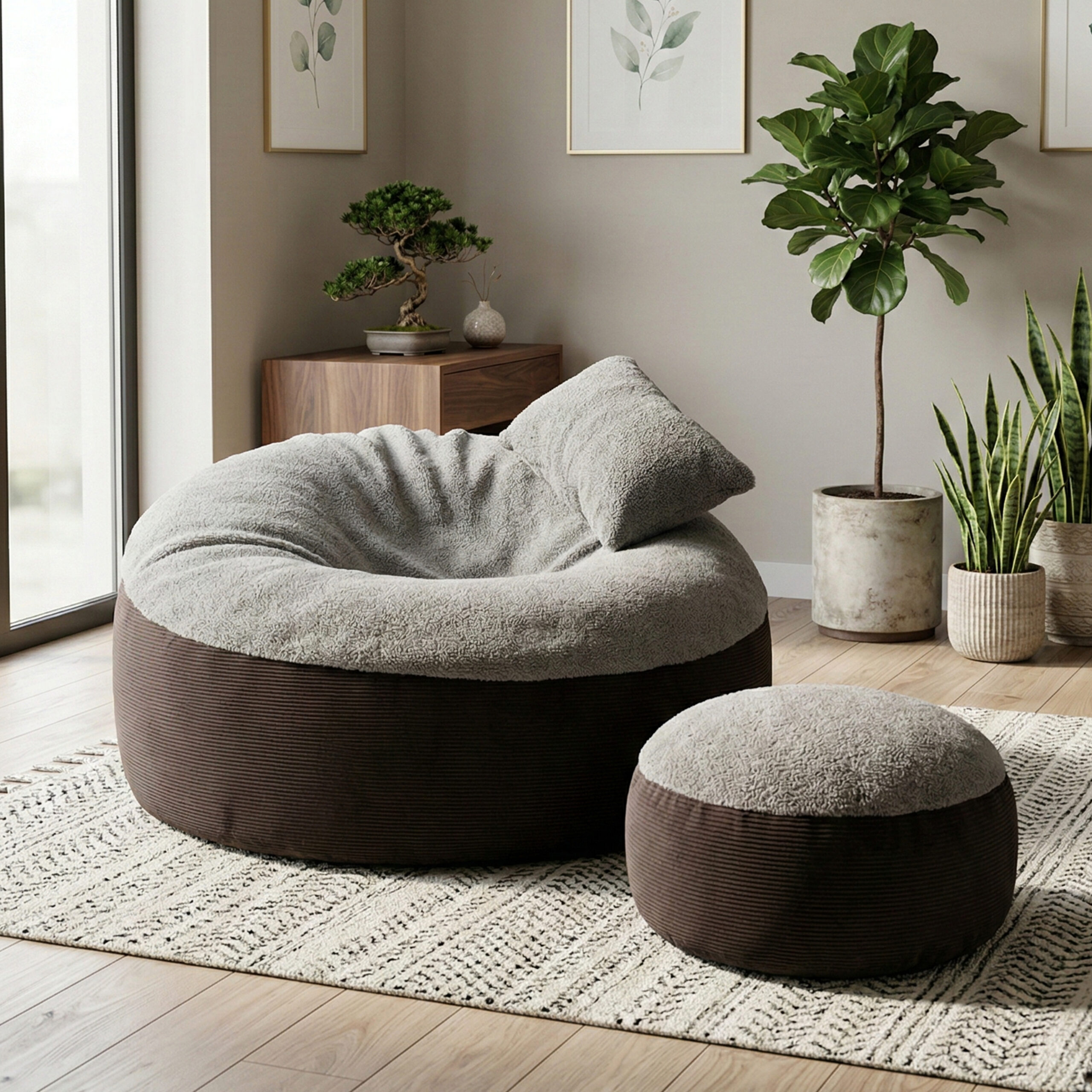 Giant Roll Fabrics Xxxl 3pcs Combo Bean Bag- Brown /Ash - Relaxo Bean Bag Bangladesh Giant Roll Fabrics Xxxl 3pcs Combo Bean Bag- Brown /Ash price in Bangladesh - Relaxo Bean Bag