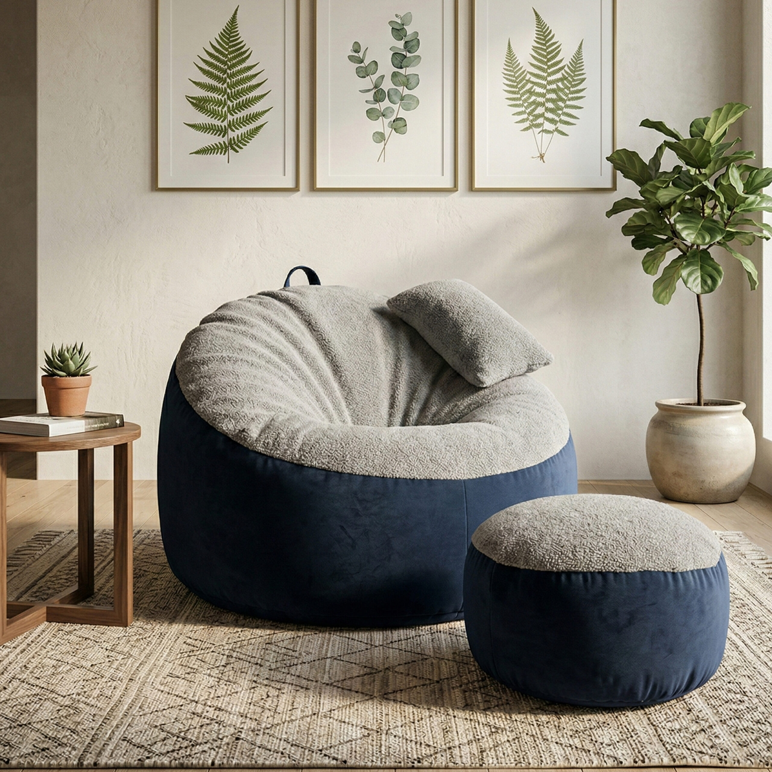 Giant Roll Fabrics Xxxl 3pcs Combo Bean Bag- Navy Blue/ Ash - Relaxo Bean Bag Bangladesh Giant Roll Fabrics Xxxl 3pcs Combo Bean Bag- Navy Blue/ Ash price in Bangladesh - Relaxo Bean Bag