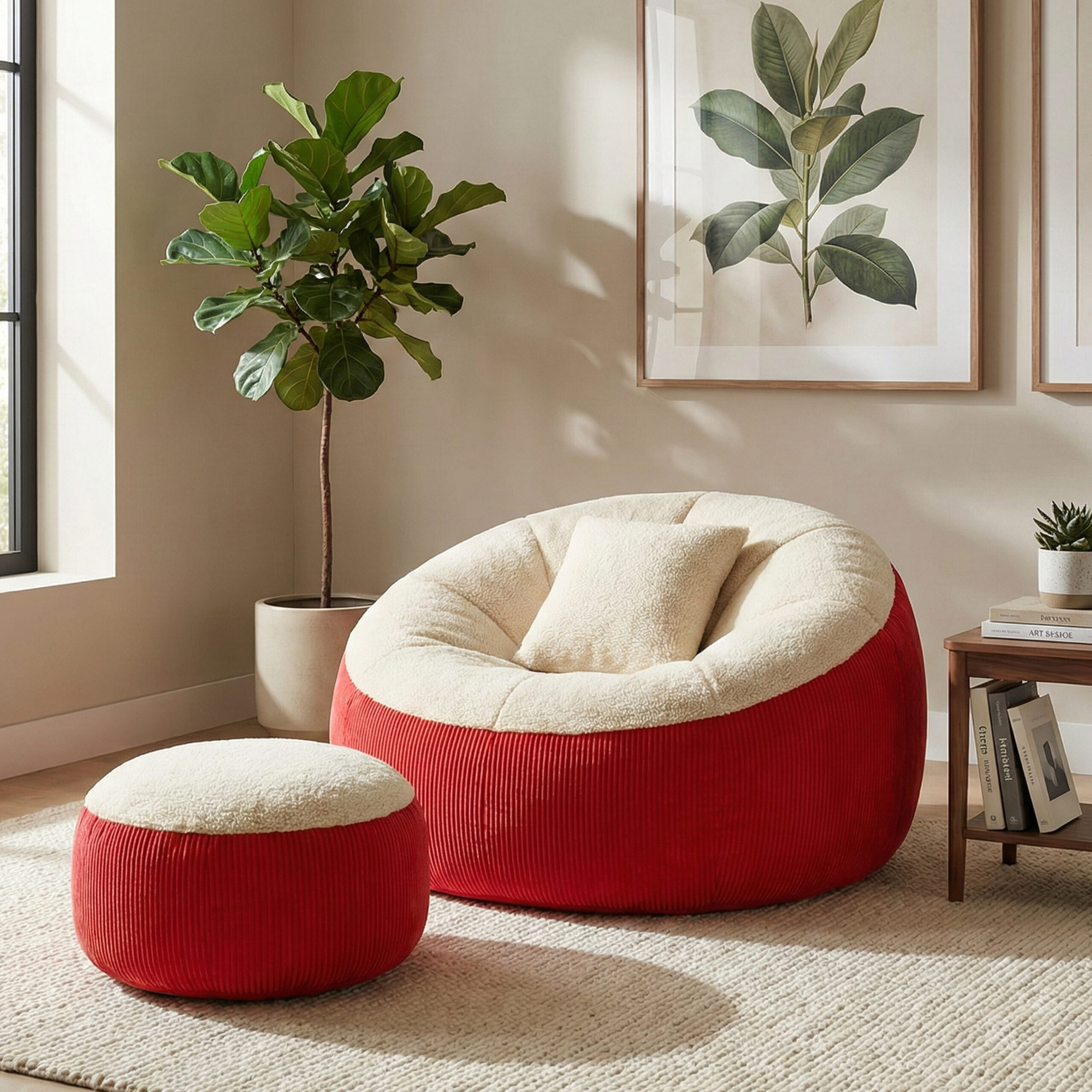 Limited Edtion Giant Roll Fabrics Xxxl 3pcs Combo Bean Bag- Red / Cream - Relaxo Bean Bag Bangladesh Limited Edtion Giant Roll Fabrics Xxxl 3pcs Combo Bean Bag- Red / Cream price in Bangladesh - Relaxo Bean Bag