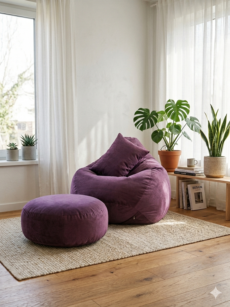 Woven Fabrics Xxl Pear Shape 3pcs Combo Bean Bag – Purple - Relaxo Bean Bag Bangladesh Woven Fabrics Xxl Pear Shape 3pcs Combo Bean Bag – Purple price in Bangladesh - Relaxo Bean Bag